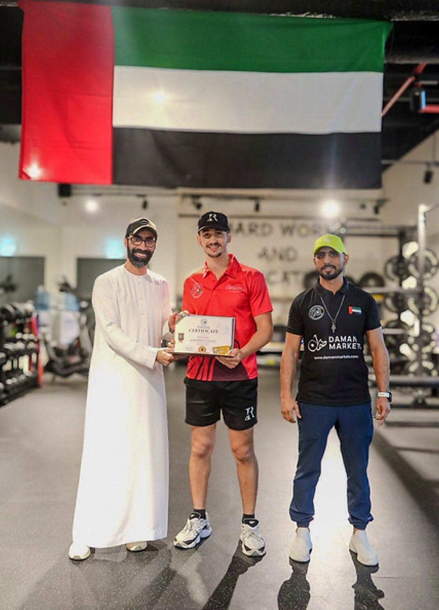 Riccardo Rizzi receiving the UAE Boxing Federation Level 1 coaching certificate