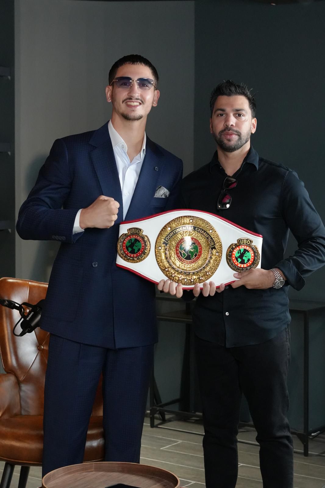 Riccardo Rizzi UBO Asian Champion belt